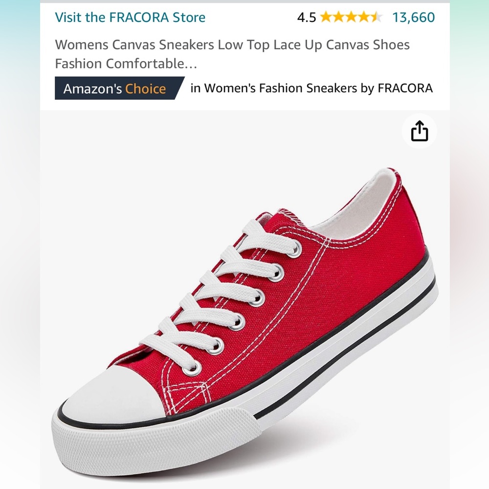 EUC 🍒 Red Canvas Low Top Sneakers
